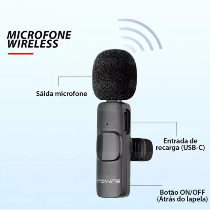 MICROFONE LAPELA (SEM FIO - LIGHTNING/IPHONE)